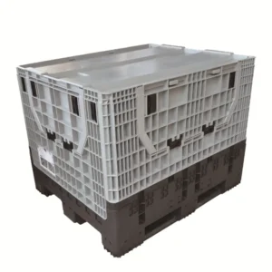 Wholesale 810L Load 1000kgs Recycled HPDE Foldable Plastic Moving Pallet Box Crate With Remove Lid WL-PB1210FB