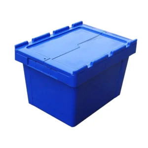 Wholesale Hinged Lid Plastic Moving Solid Strong Container 20L Tote Box Crate WL-260